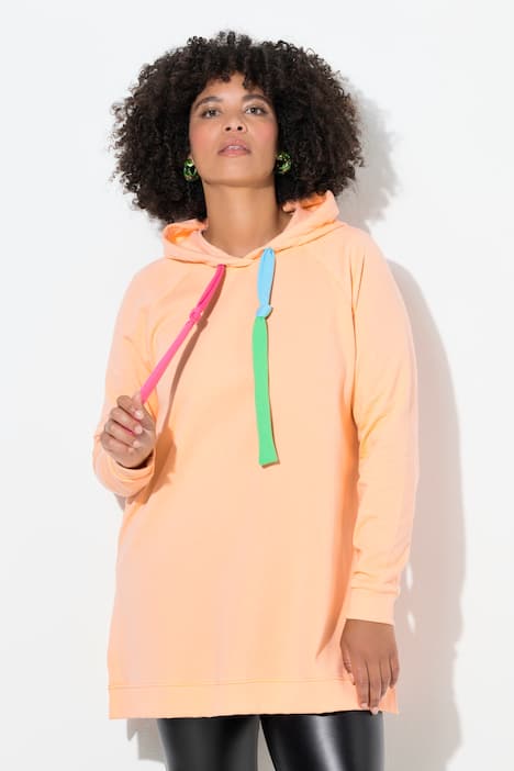 Hoodie, Kapuze mit farbigen Bindebändern