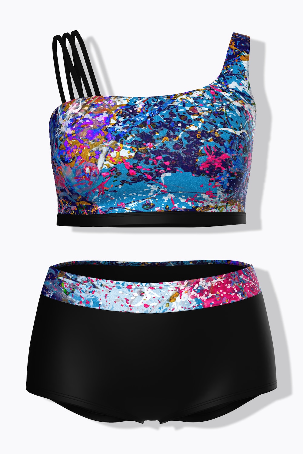 Bikini, glittertrykk, myke kopper, trebånd