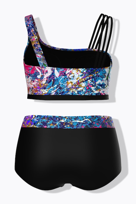 bikini, glitterprint, softcups, driedelig bandje
