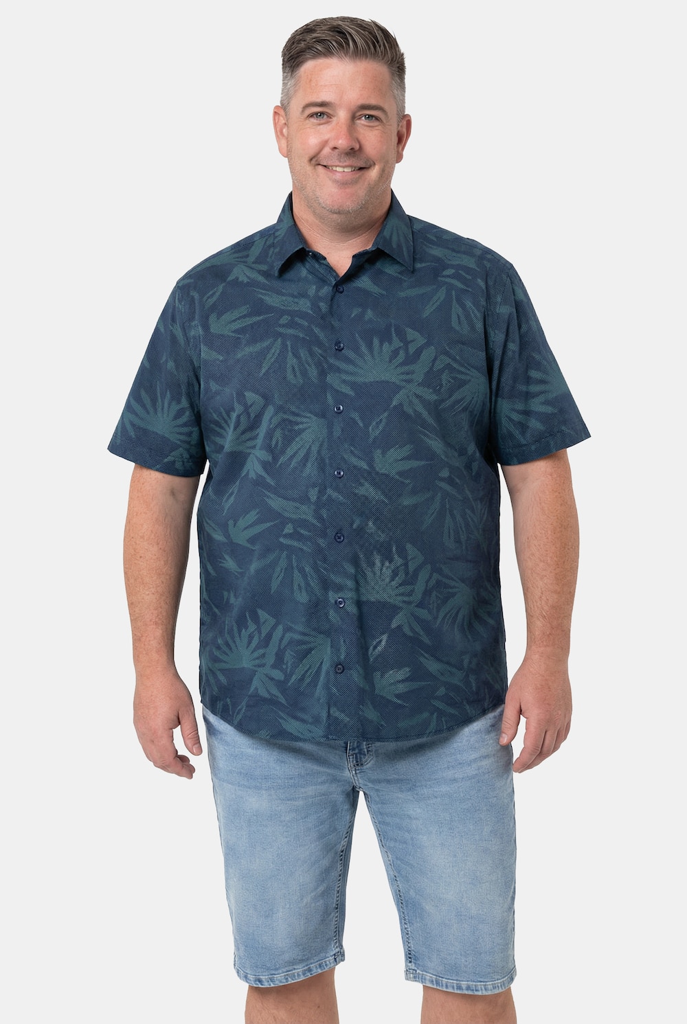 Hemd, Halbarm, florales Muster, Kentkragen, Comfort Fit, bis 8 XL