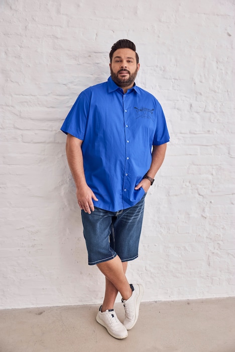 paita, lyhyet hihat, aihe edessä, kent-kaulus, Comfort Fit, suurin koko 8XL