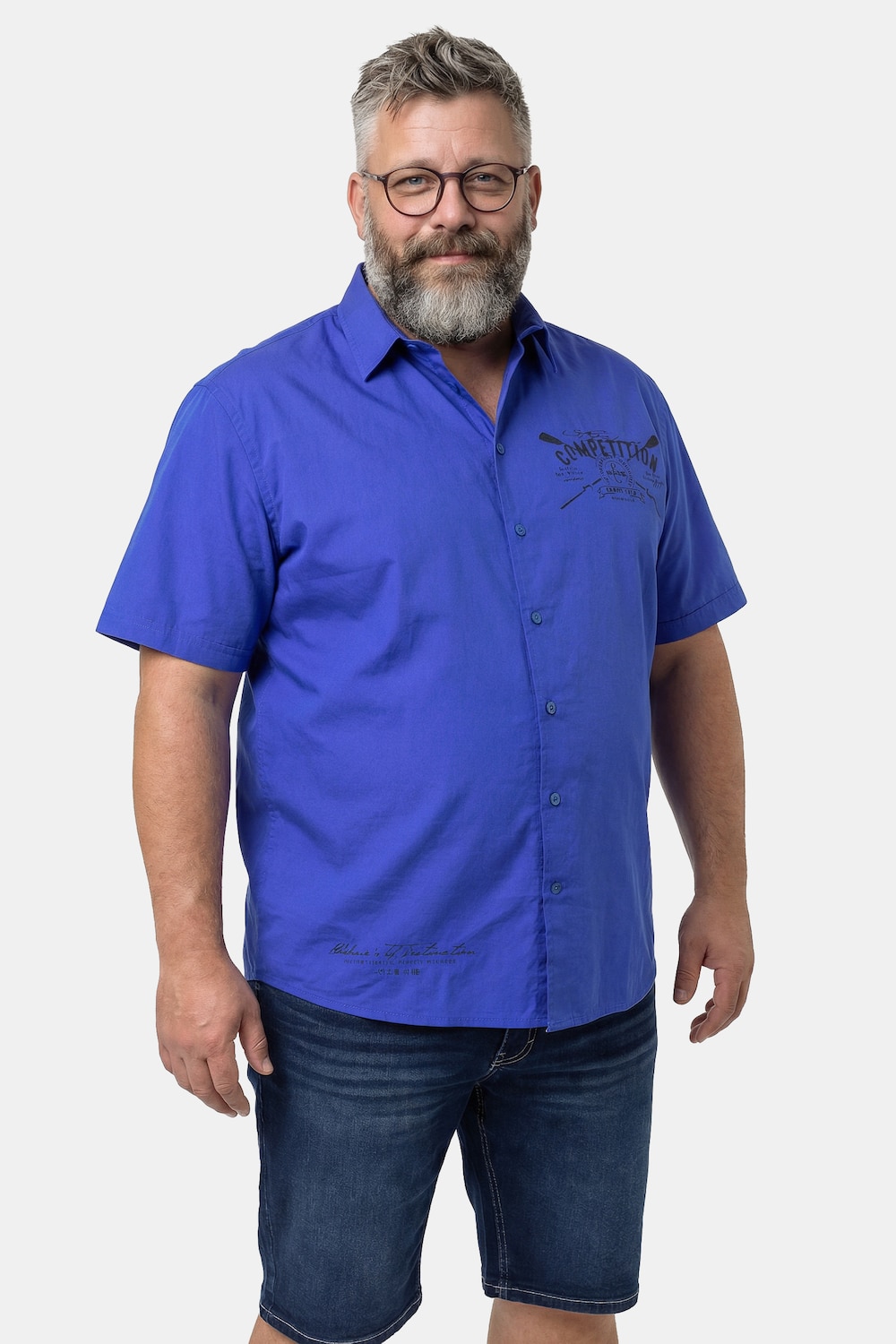 Hemd, Halbarm, Motiv vorne, Kentkragen, Comfort Fit, bis 8 XL