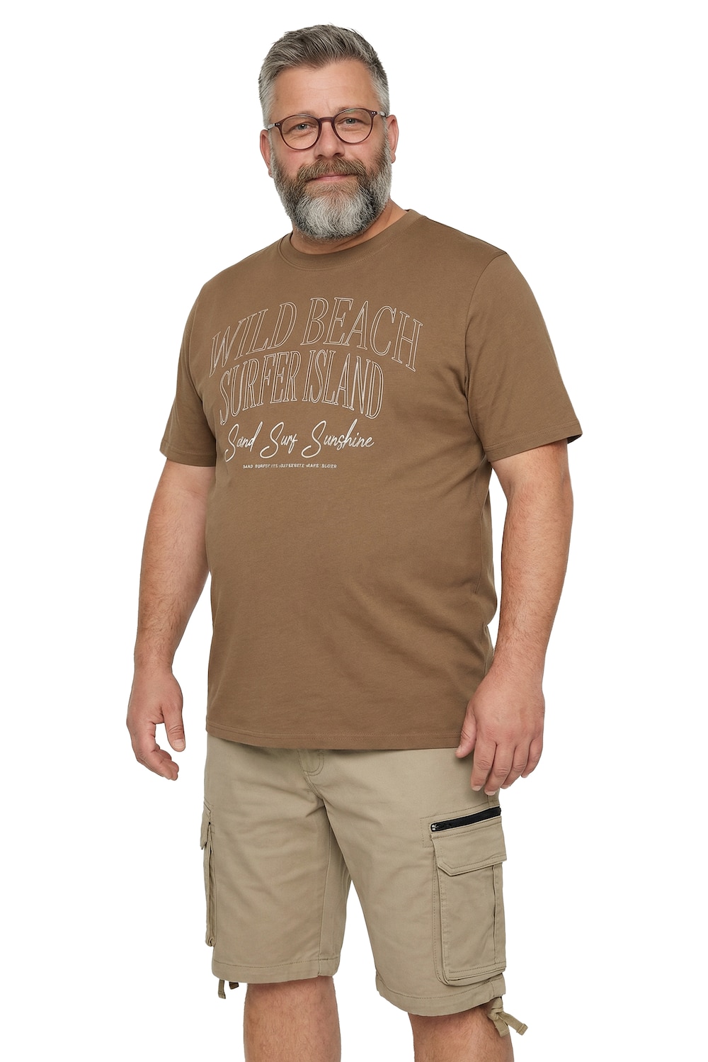 Stora storlekar T-shirt, Her, brun, storlek: 5XL, Bomull, Men Plus