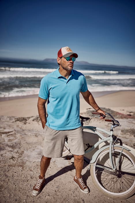 JP1880 bermuda, TwoTone piqué, elastische tailleband, Relaxed Fit, tot 8XL