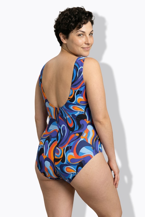 Badeanzug, Wellenmuster, Softcups, Zierborte