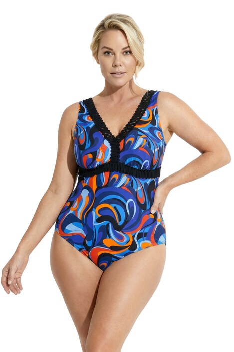 Plavky, vlnitý vzor, měkké košíčky, ozdobný lem