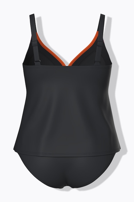 Tankini, Raffung, Zierborte, Softcups, verstellbare Träger