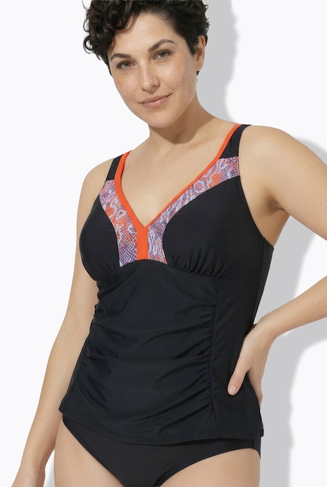 Tankini, Raffung, Zierborte, Softcups, verstellbare Träger