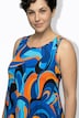 Midikleid, Wellenmuster, A-Linie, Rundhals, ärmellos