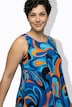 Midikleid, Wellenmuster, A-Linie, Rundhals, ärmellos