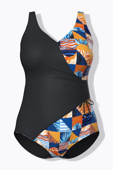 Badeanzug, Karo, Softcups, Wickeloptik, recycelt