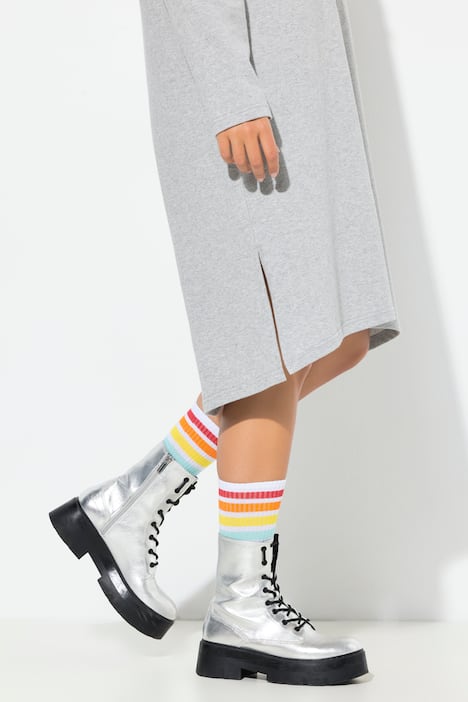 Robe midi en molleton, message format XL, capuche et manches longues