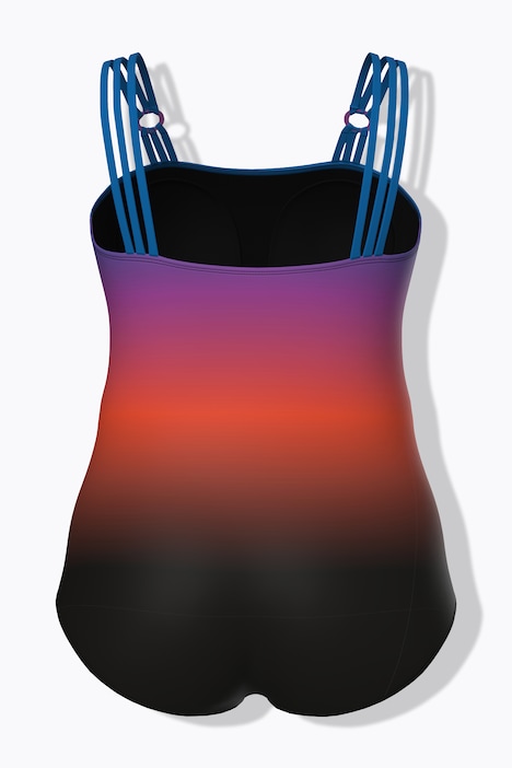 Maillot de bain avec bonnets souples, dégradé de couleurs, bretelles triples
