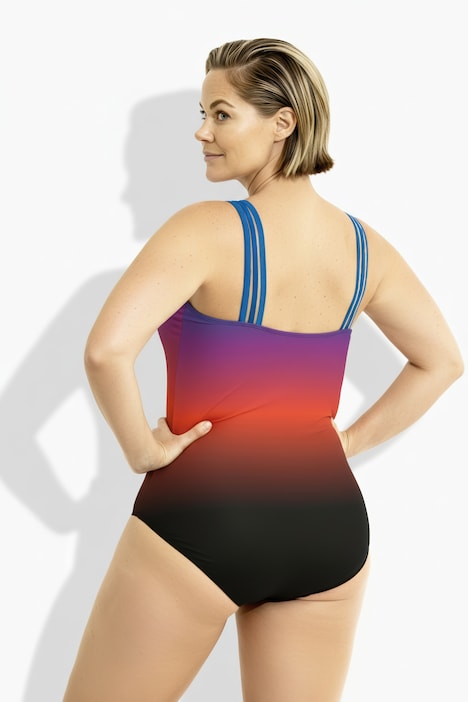 Badeanzug, Farbverlauf, Softcups, Dreierträger
