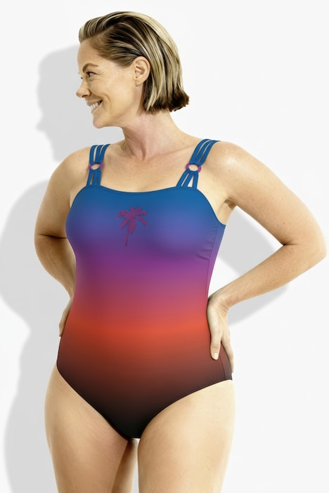 Badeanzug, Farbverlauf, Softcups, Dreierträger