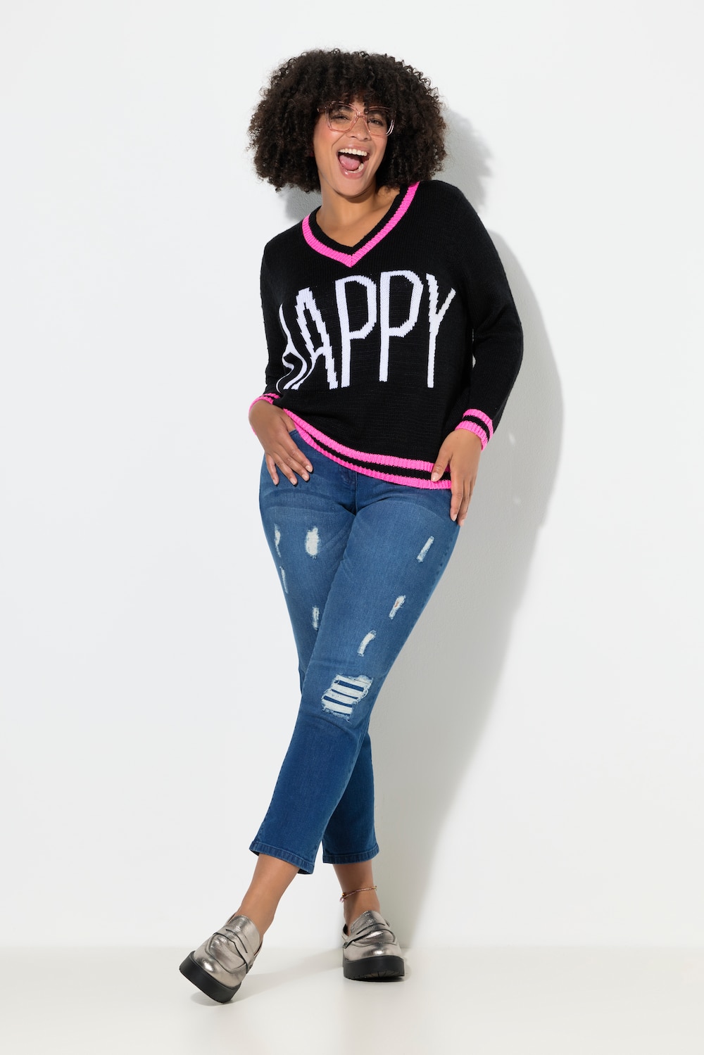 Jeans, Straight Fit, Destroy-Effekte, 5-Pocket