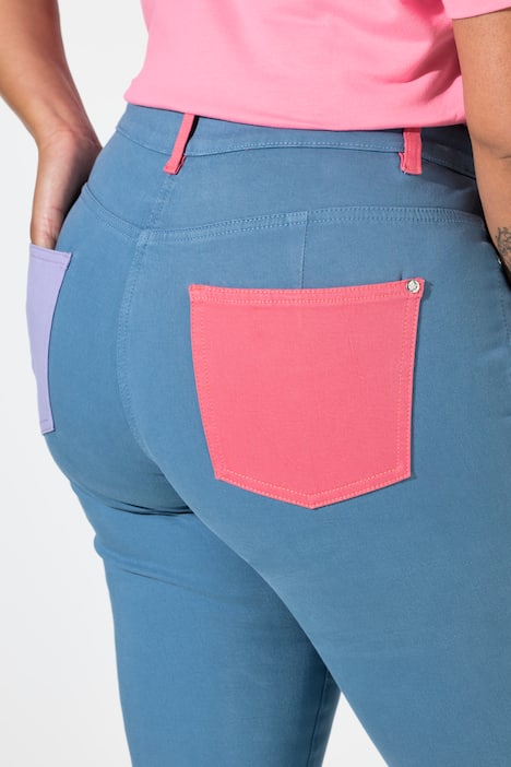Jeans Emma, Slim Fit, farbige Gesäßtaschen, 5-Pocket