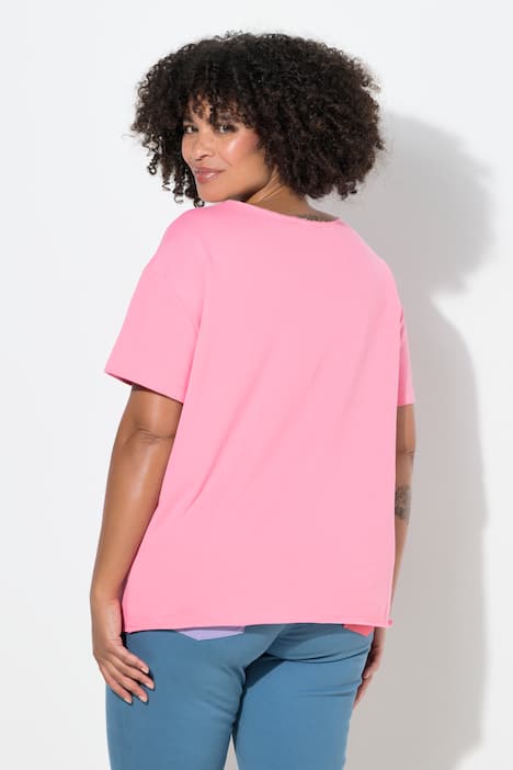 Sweatshirt, Boxy Fit, Kurzarm, Frottee-Schriftzug