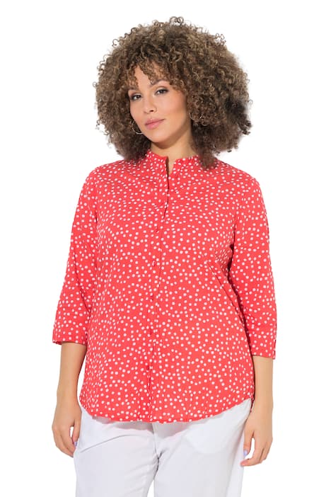 Halenka, mačkaný vzhled, puntíky, stojáček, 3/4 rukáv