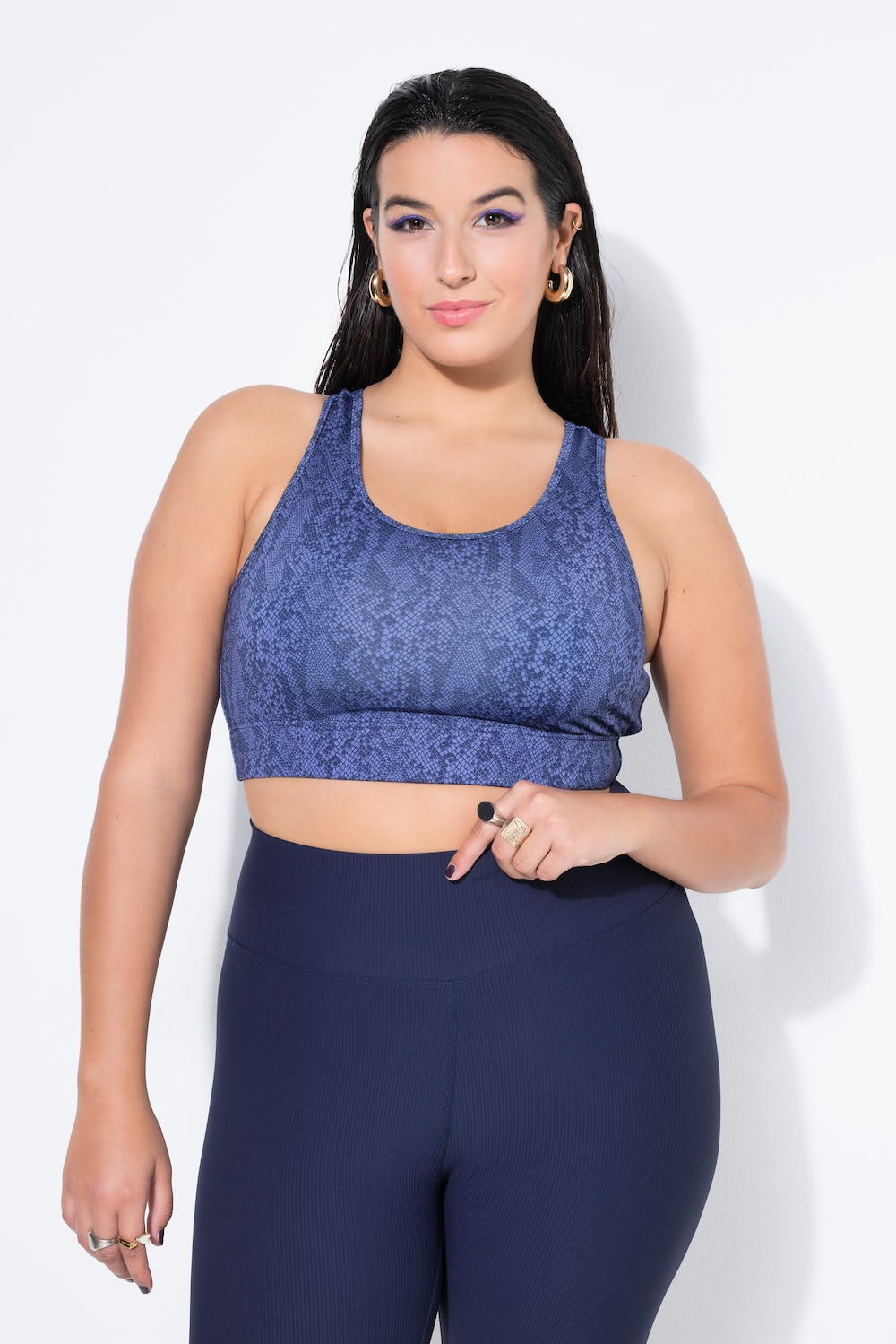 Große Größen Sportbustier, Damen, blau, Größe: 58/60, Polyester/Elasthan, Studio Untold
