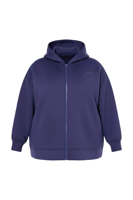 Scuba bunda, oversize, kapuce, tónovaný potisk