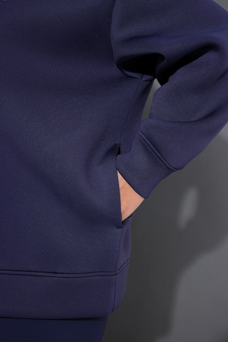 Scuba-Jacke, Oversize Shape, Kapuze, toniger Print