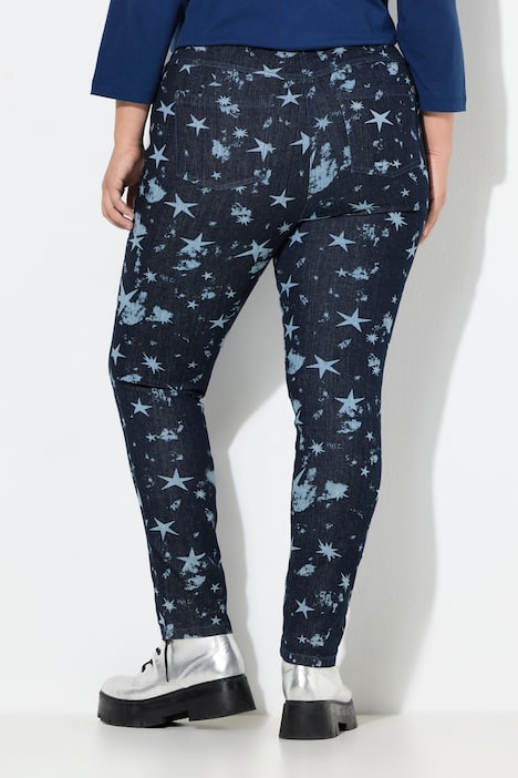 Jegging, slim fit, jeanslook, sterren