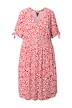 Midi šaty, jahodový vzor, A střih, V výstřih, polo rukávy