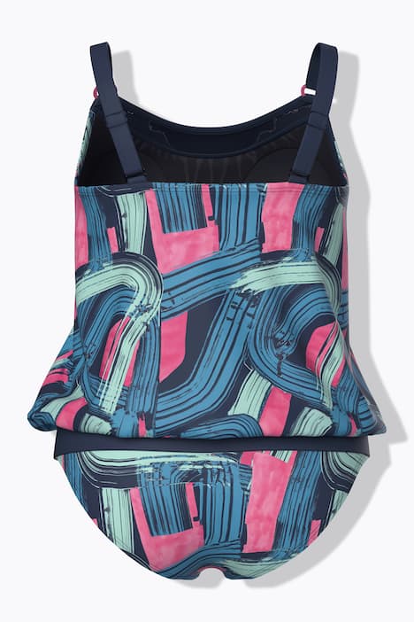 Tankini, penseelstreek dessin, zachte cups, elastische zoom