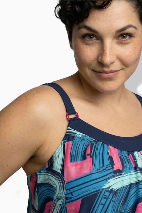 Tankini, Pinselstrichmuster, Softcups, Elastiksaum