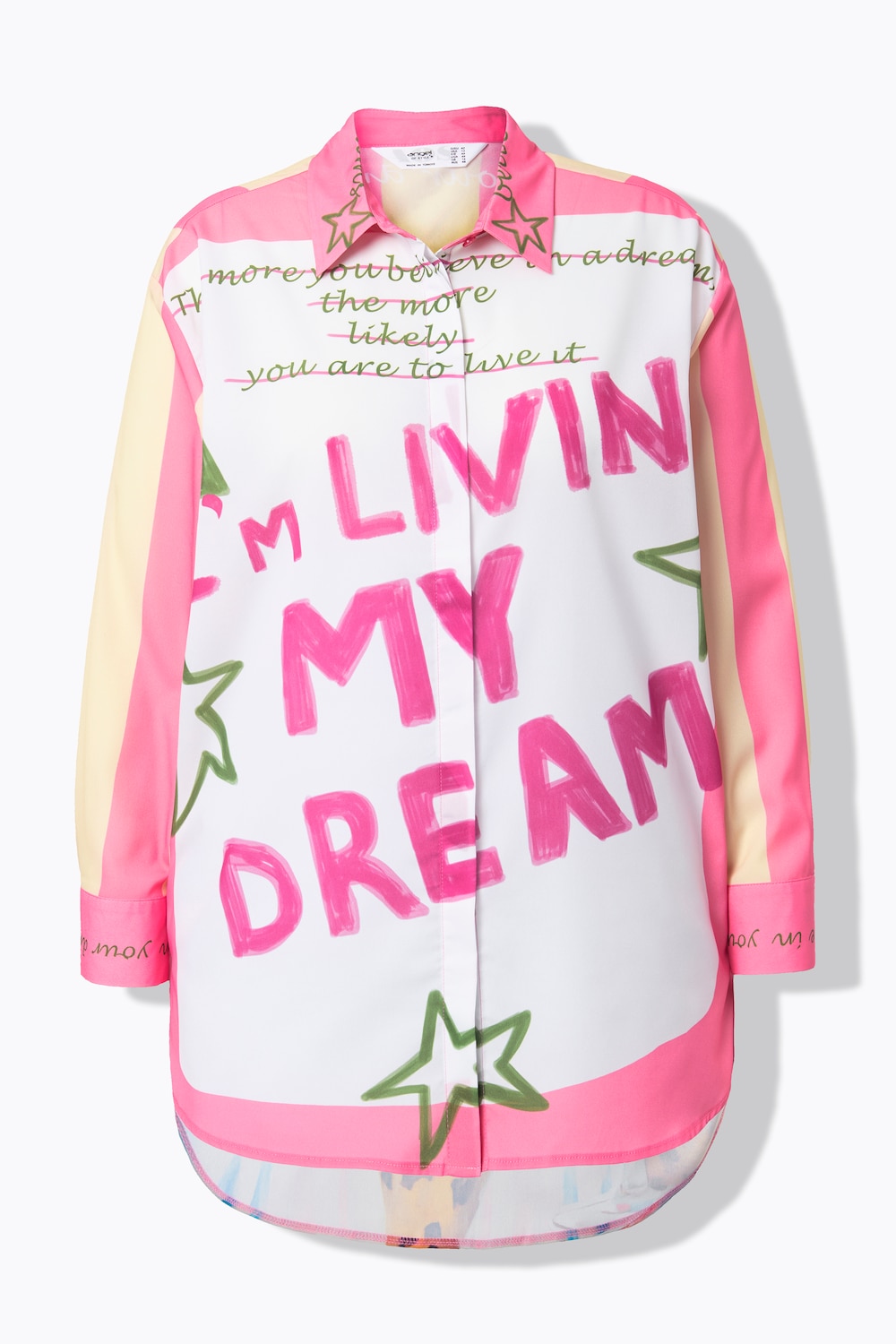 Stora storlekar Skjortblus, Dam, rosa, storlek: 44, Polyester, Angel of Style