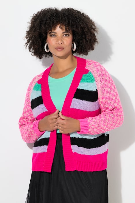 Strickjacke, Straight Fit, Mustermix