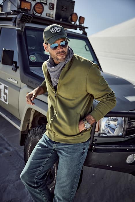 JP1880 sweatvest, blouson, collegekraag, rits, tot 8XL