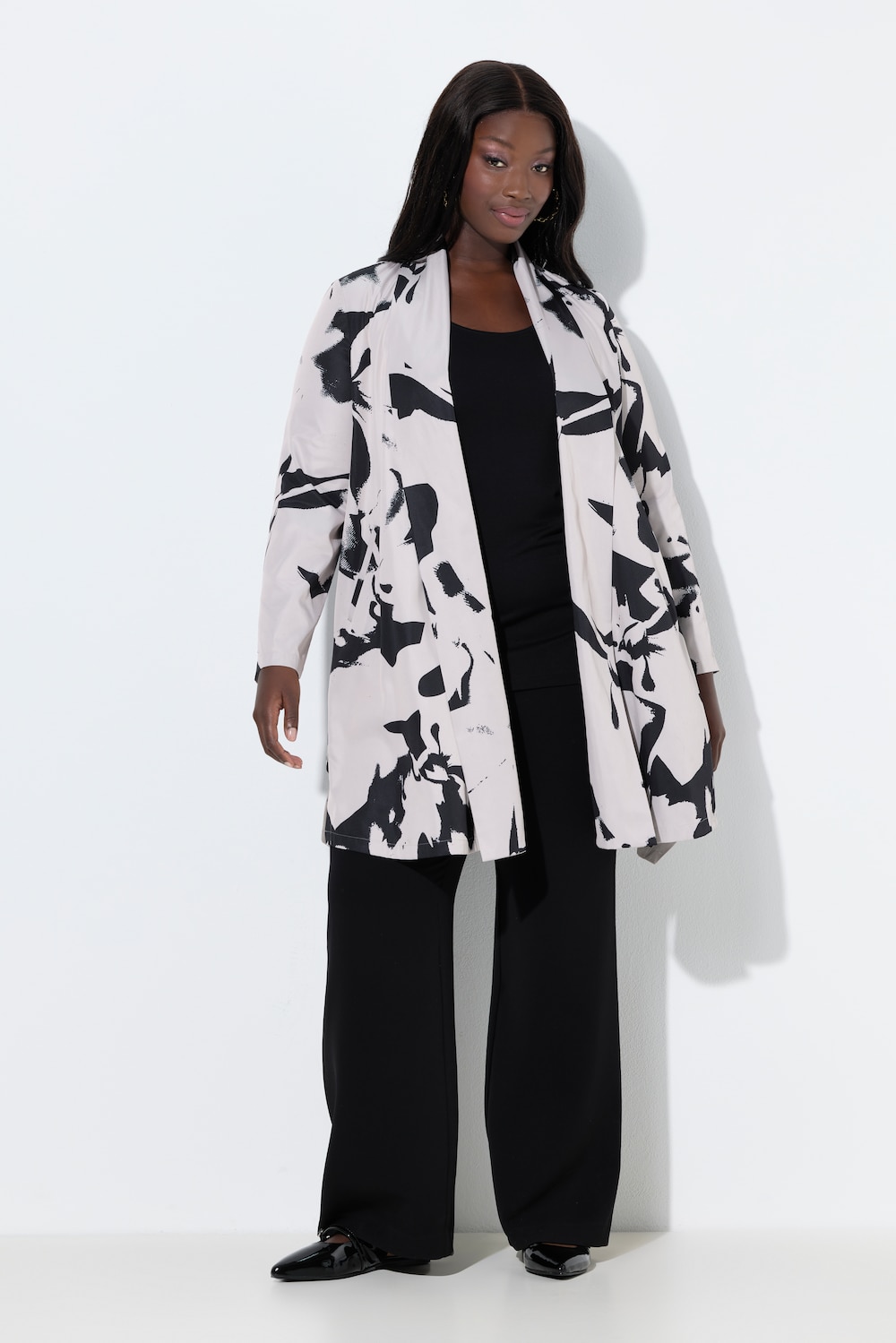 Große Größen Longjacke, Damen, grau, Größe: 54/56, Polyester, Ulla Popken