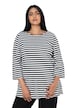 Pruhované tričko, lodičkový výstřih, 3/4 rukáv, bavlna Pima
