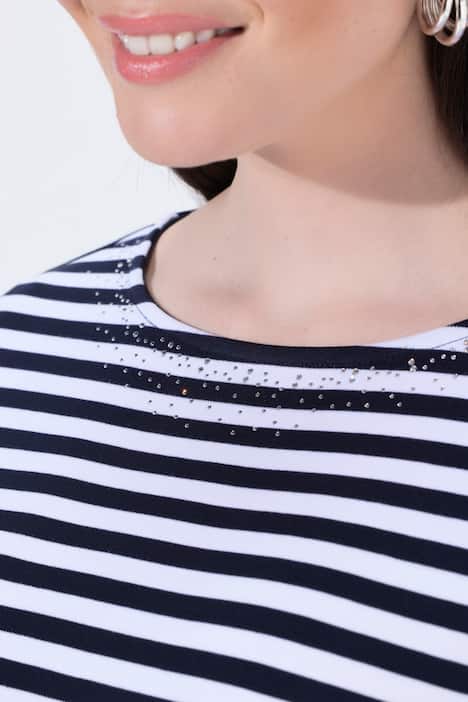 Ringelshirt, Rundhals-Ausschnitt, 3/4-Arm, Pima Cotton