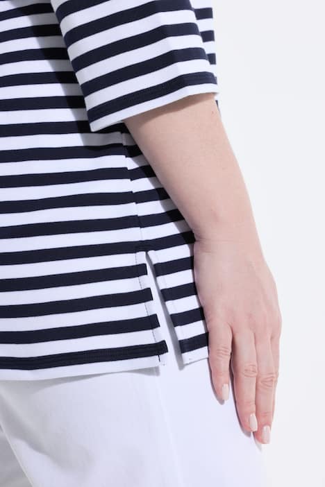 Ringelshirt, Rundhals-Ausschnitt, 3/4-Arm, Pima Cotton