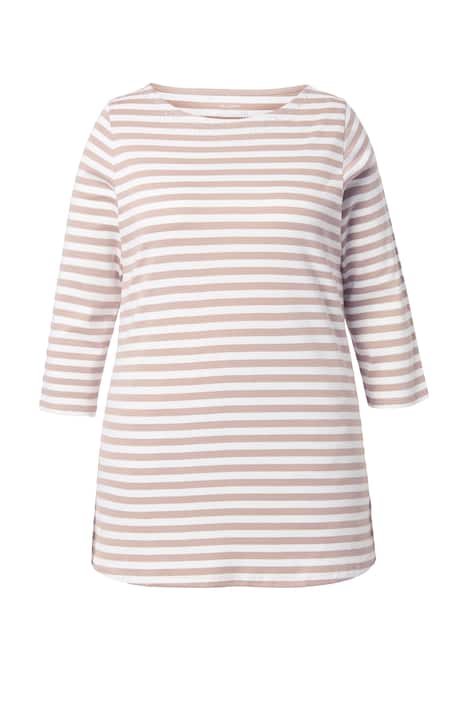 Pruhované tričko, lodičkový výstřih, 3/4 rukáv, bavlna Pima