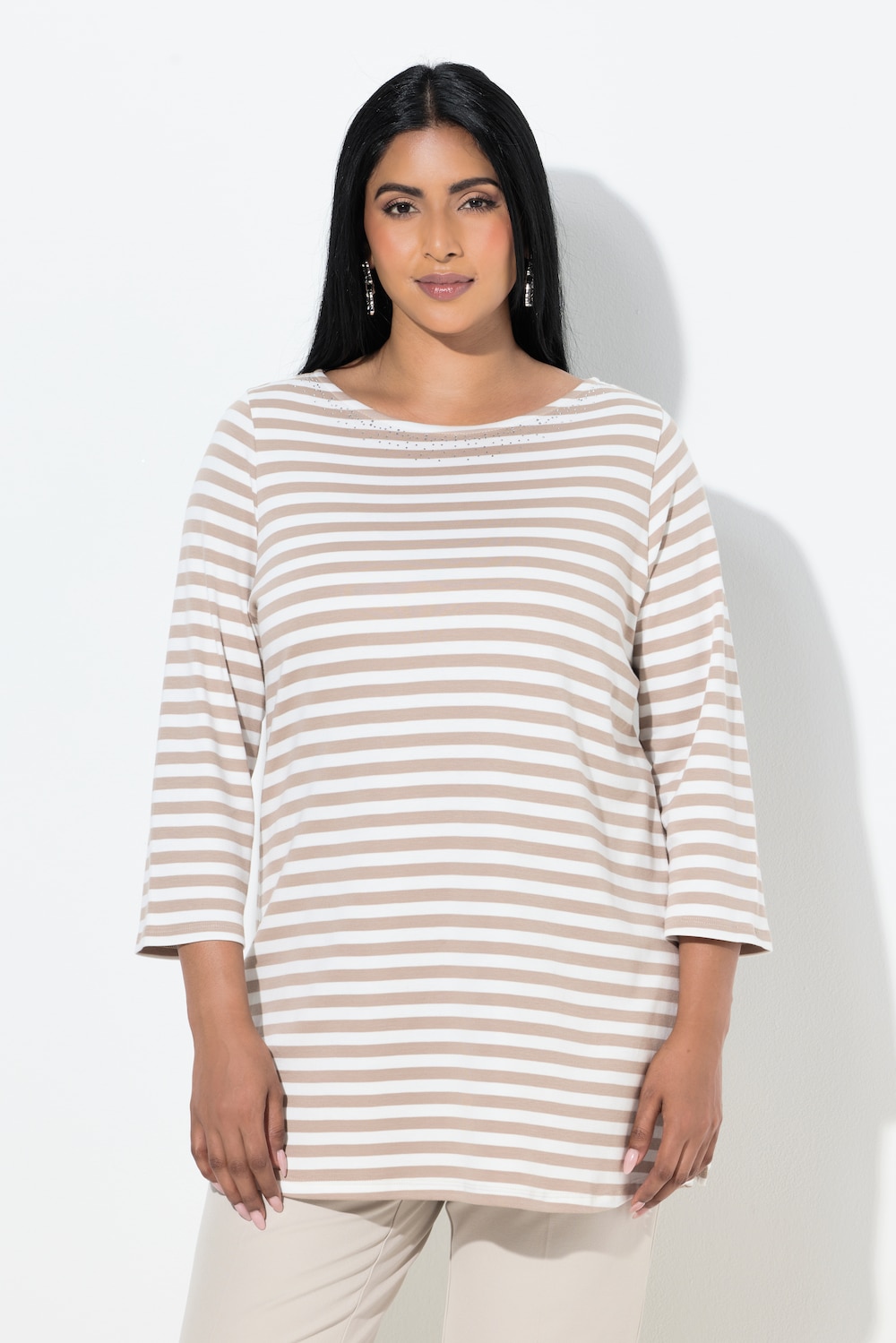 Große Größen Ringelshirt, Damen, braun, Größe: 58/60, Baumwolle, Ulla Popken