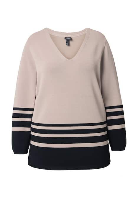 Pulovr, pruhy, V výstřih, dlouhé rukávy
