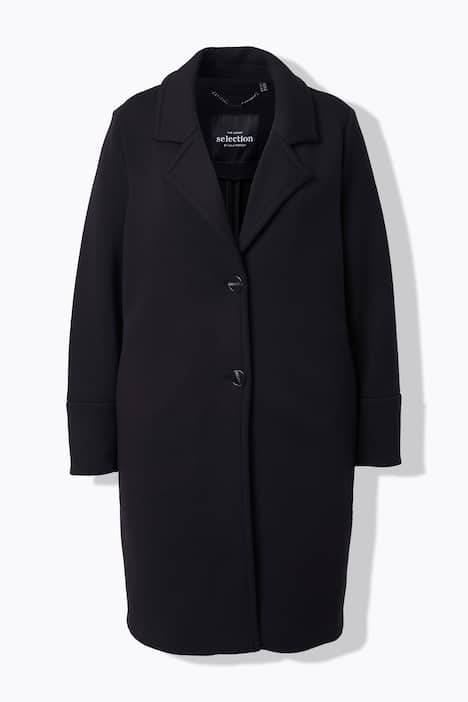 Scuba-Mantel, Reverskragen, breite Bündchen