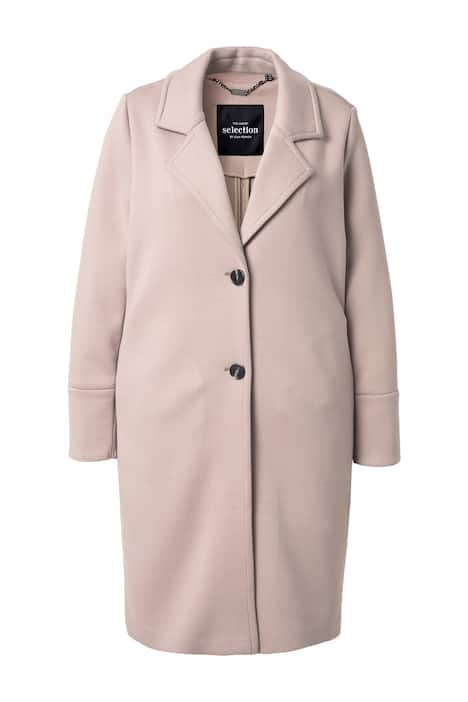 Kabát z neoprenové látky, fazonový límec, široké manžety