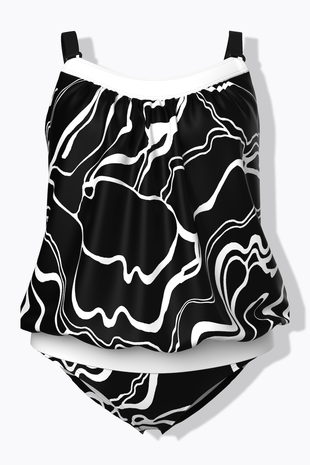 Tankini, linjemønster, softcups, justerbare stropper