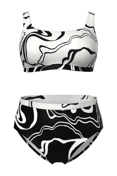 Bikiny, proužkový vzor, měkké košíčky, nastavitelná ramínka podprsenky