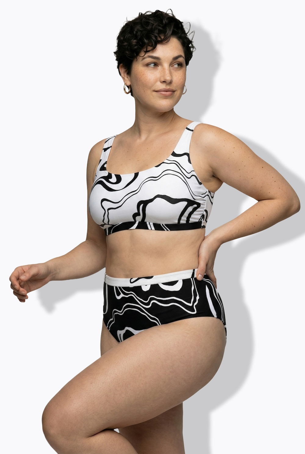 Bikini, lijnpatroon, zachte cups, verstelbare bandjes
