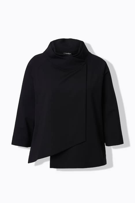 Punto-Sweatshirt, A-Linie, Stehkragen, 3/4-Arm