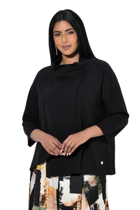 Punto mikina, áčkový střih, stojáček, 3/4 rukávy