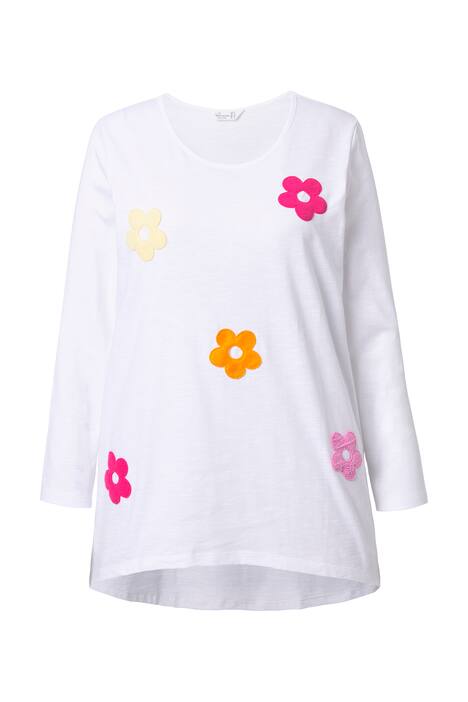 Tričko, A střih, froté květy, dlouhé rukávy