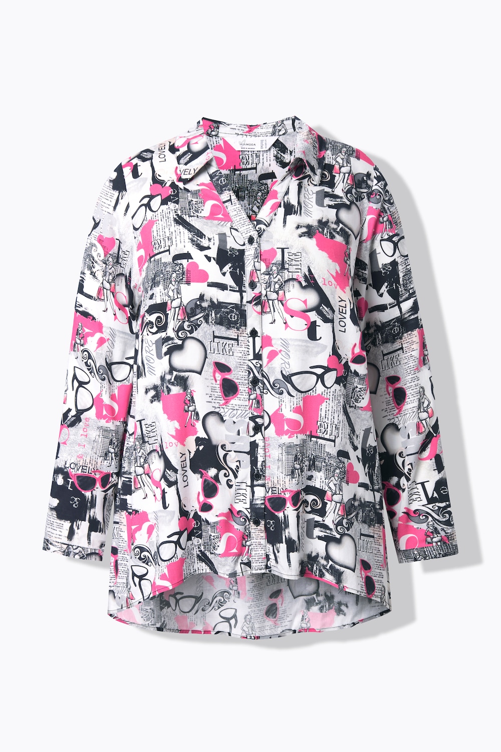 Stora storlekar Blus, Dam, vit, storlek: 58, Viskos, Mia Moda