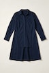 Longbluse, Zierschlitze, A-Linie, Hemdkragen, Langarm